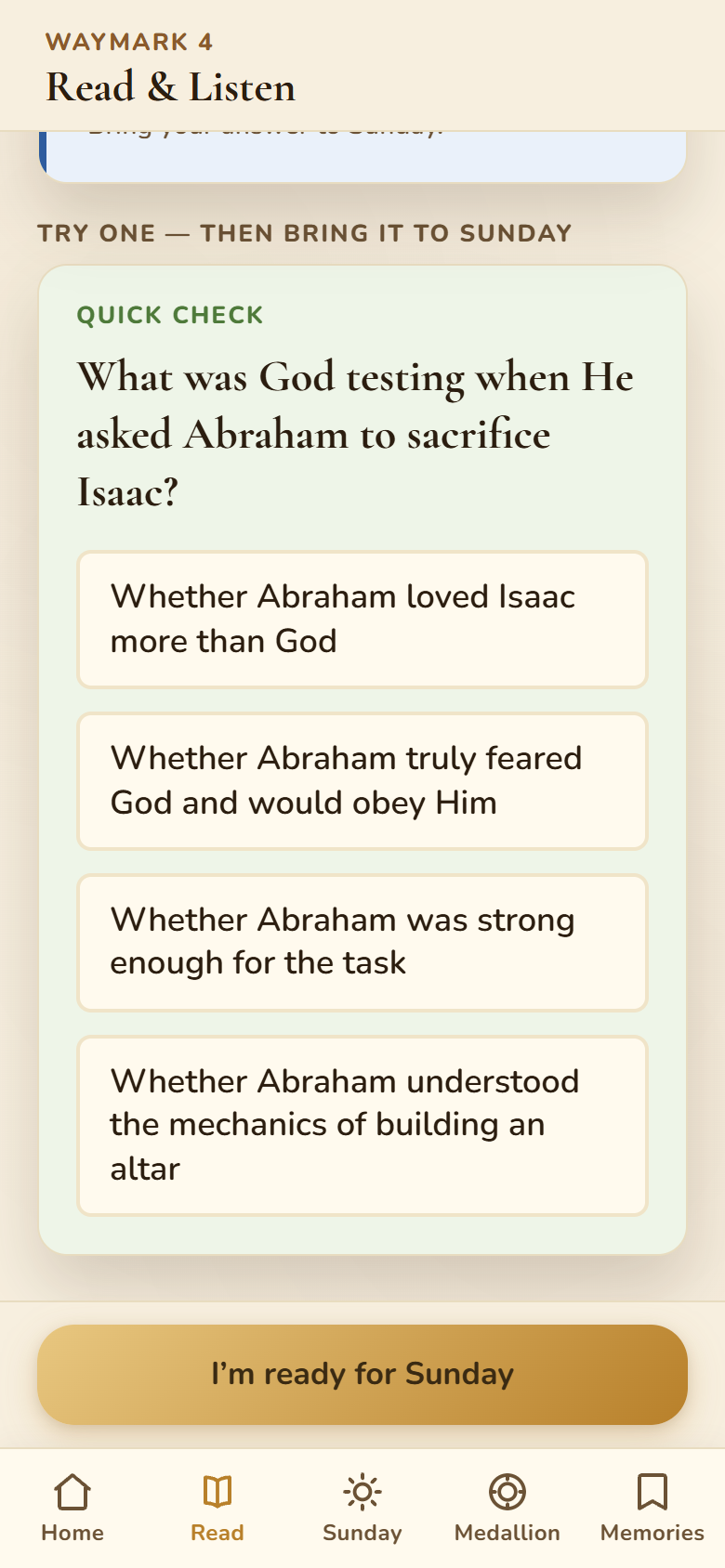 Did You Know, a Wonder question, and an answerable Quick Check on the Read screen